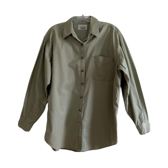 Chinowear Bugle Boy For Her Shirt  Women's Medium Green Button Down VTG - Picture 1 of 8
